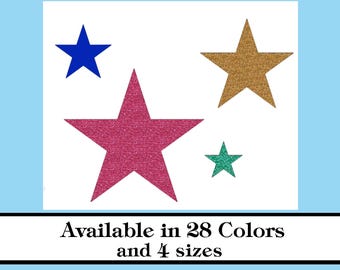 Pointy Star Iron-On Transfer, Glitter or Matte Decals
