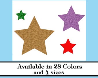 Glitter Star Iron On Decal - Heat Transfer, No Sew