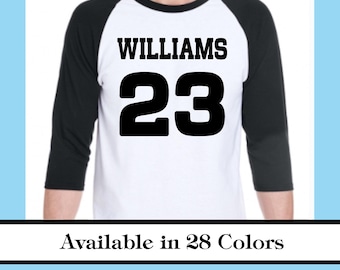 Iron On Jersey Name and Number Personalized Decal Custom Solid Bold Number Sports Vinyl Heat transfer Glitter or Matte No Sew