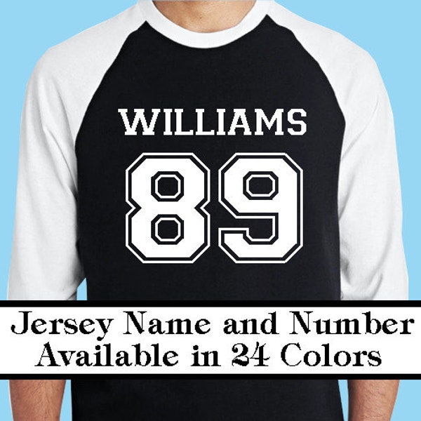 Iron On Jersey Name and Number Personalized Decal Custom Sports Vinyl Heat transfer Glitter or Matte No Sew