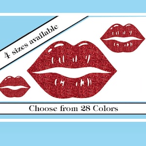 May include: Four sizes available of red glitter lips, choose from 28 colors.