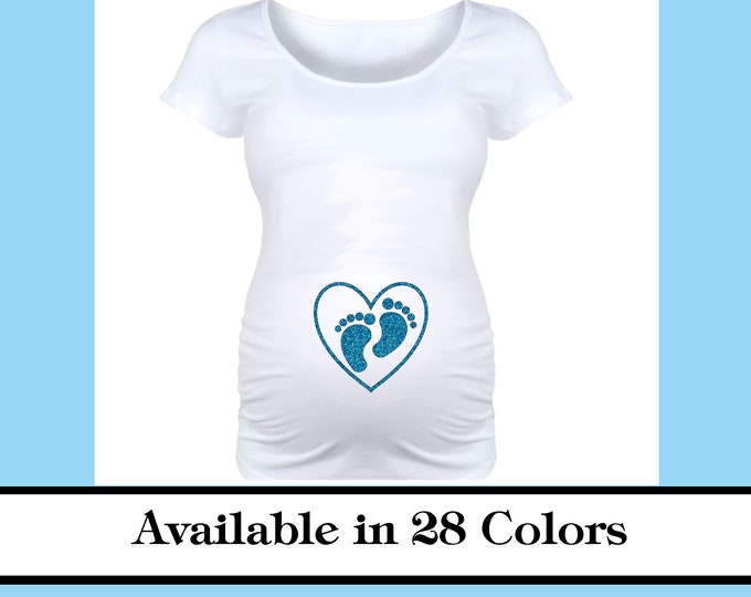 Baby Footprint Iron On, Maternity Iron On, DIY Maternity Shirt, Baby ...