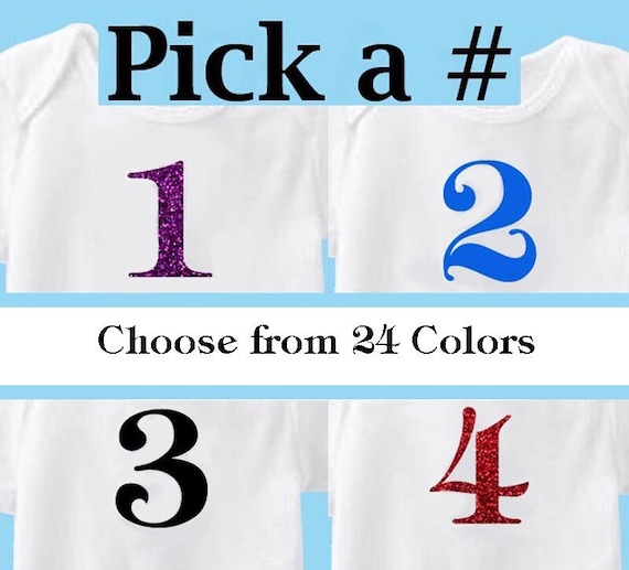 Number Iron on Heat Transfer Glitter or Matte Colors Birthday Etsy