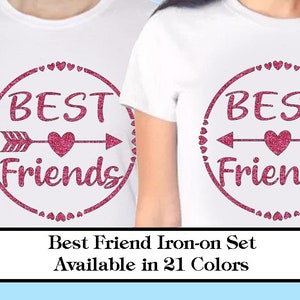 Pink Heart BFF Patch Best Friends Forever Embroidered Iron on