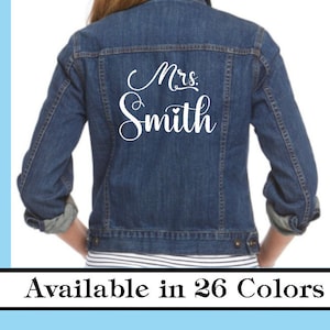 Custom Mrs. Last Name Iron On Decal: Wedding Bachelorette Vinyl Transfer