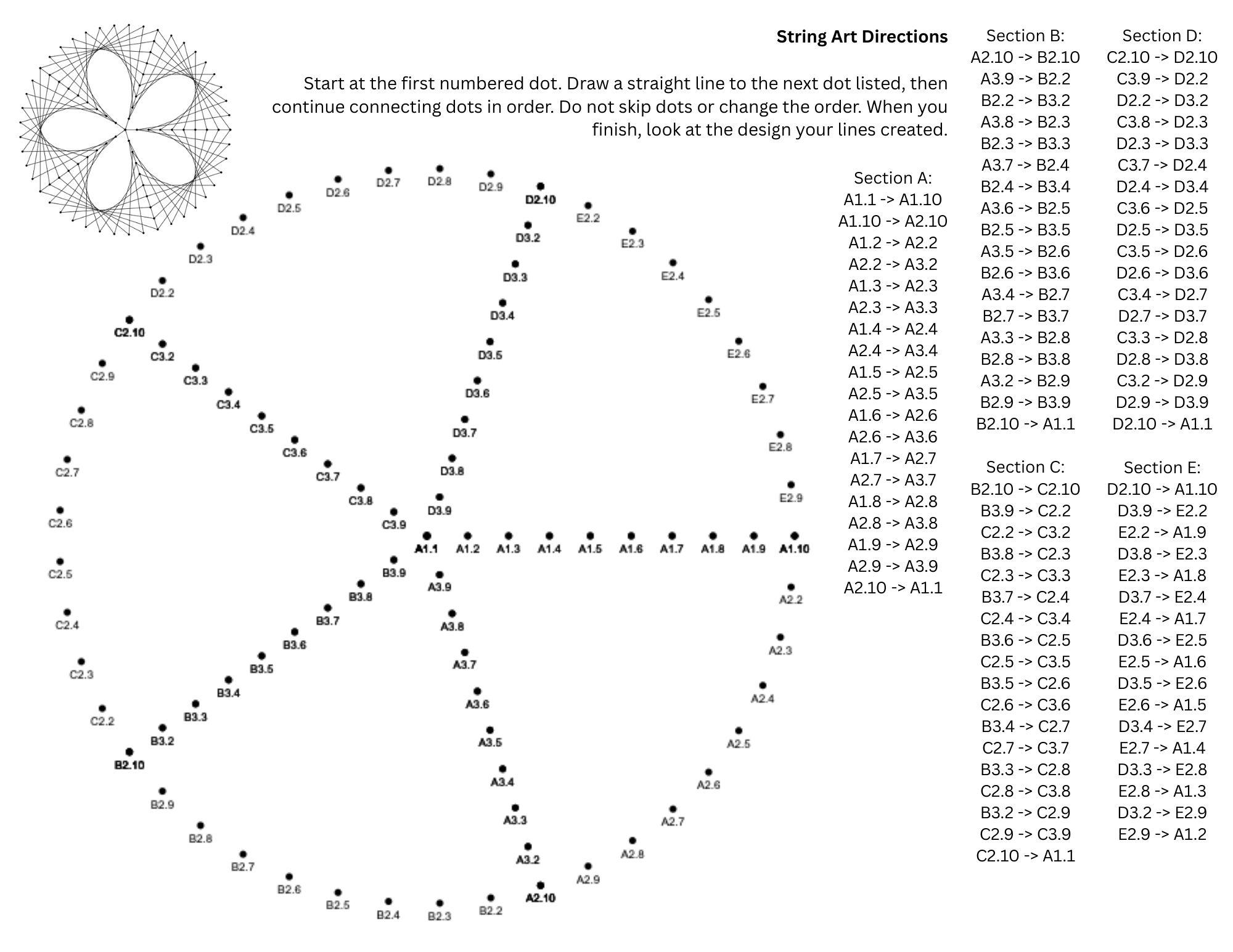 String Art Worksheet Bundle | Curve Stitching Templates (PDF Pattern ...