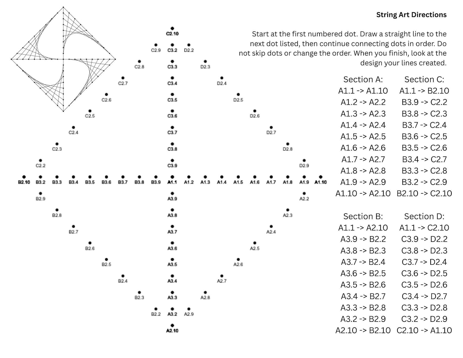 String Art Worksheet Bundle | Curve Stitching Math Templates | 4 Equal ...