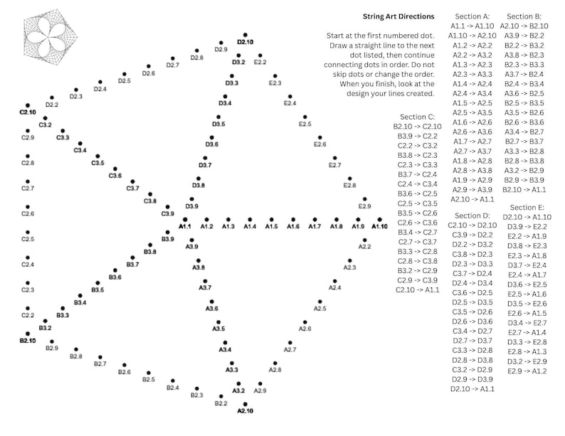 String Art Worksheet Bundle | Curve Stitching, Math Art, 5 Equal ...