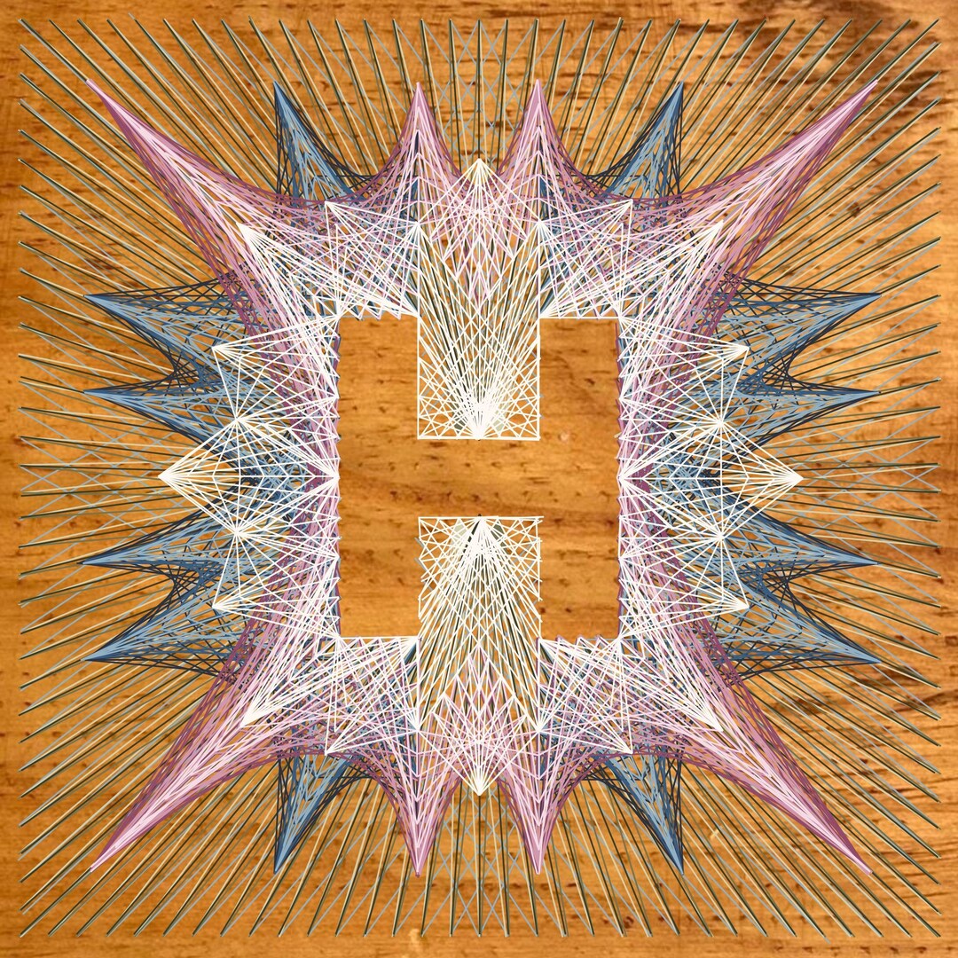 Letter H: String Art Template - 11 Layers Detailed Stringing ...