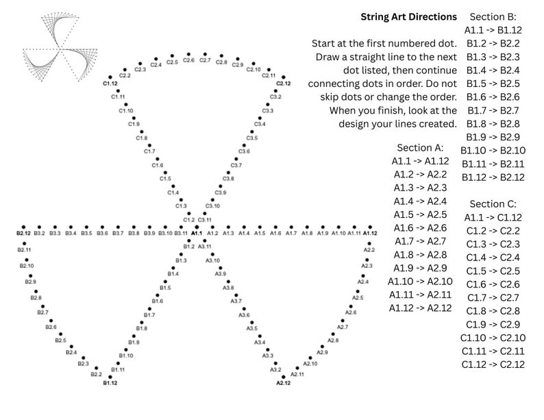 String Art Worksheet Bundle | Geometric Curve Stitching Templates | 3 ...
