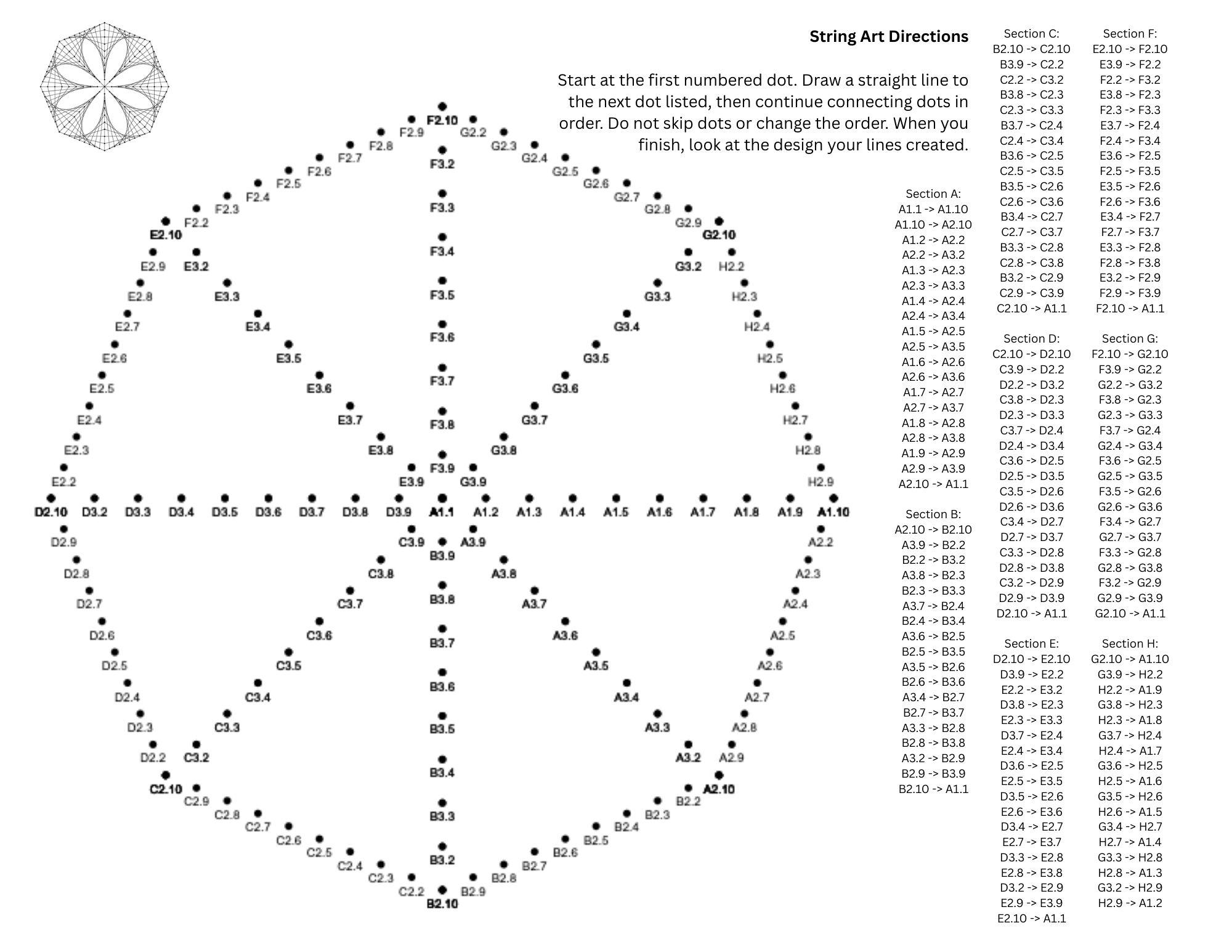 String Art Worksheet Bundle | Curve Stitching Templates | 8 Equal ...