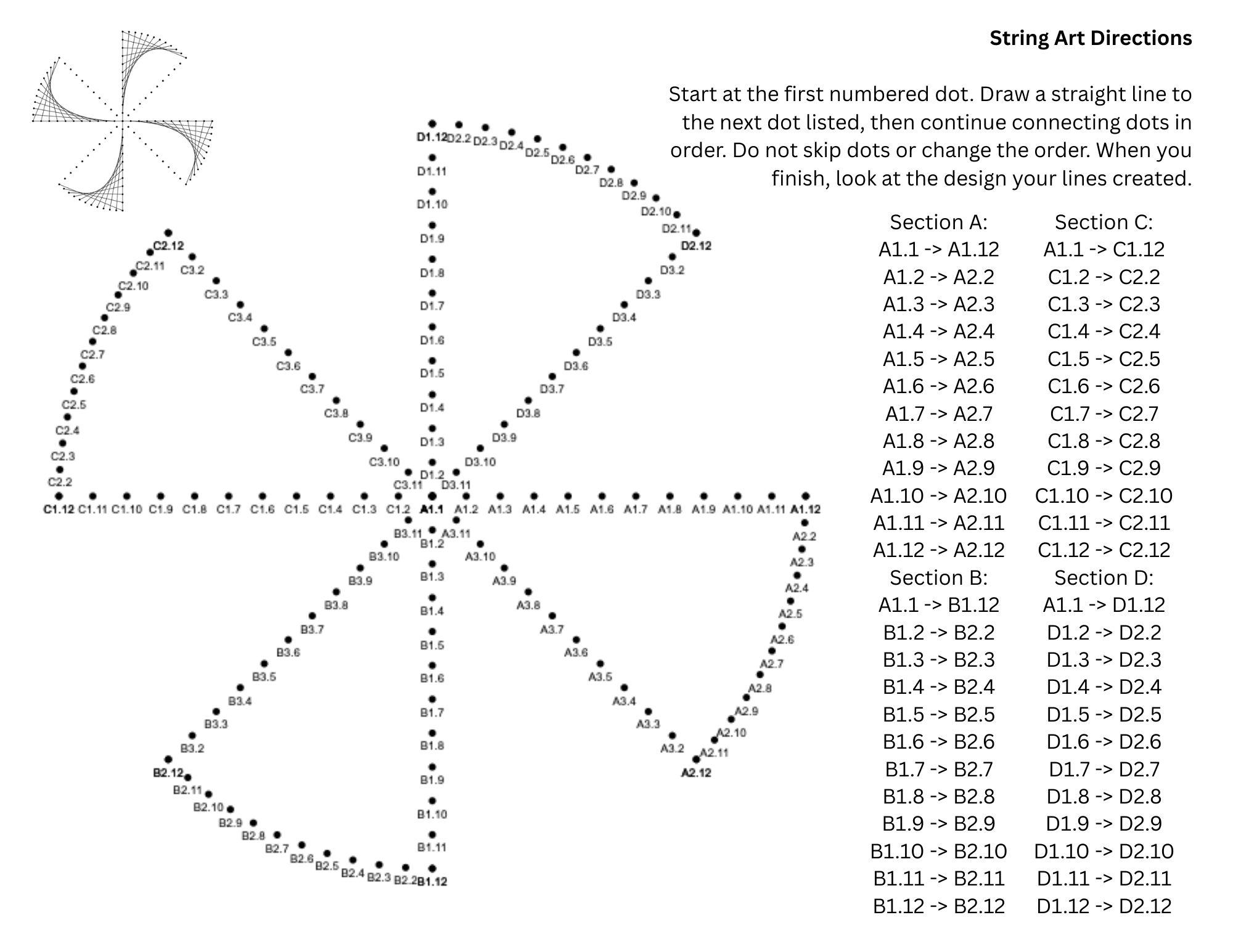 String Art Worksheet Bundle | Curve Stitching Math Templates | 4 Equal ...