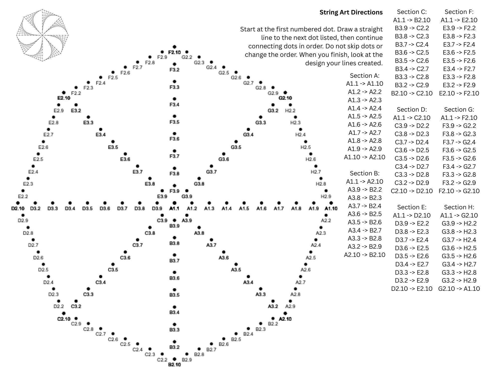 Rubber String Worksheet String Art Worksheet Bundle | Curve Stitching Templates | 8 Equal ...