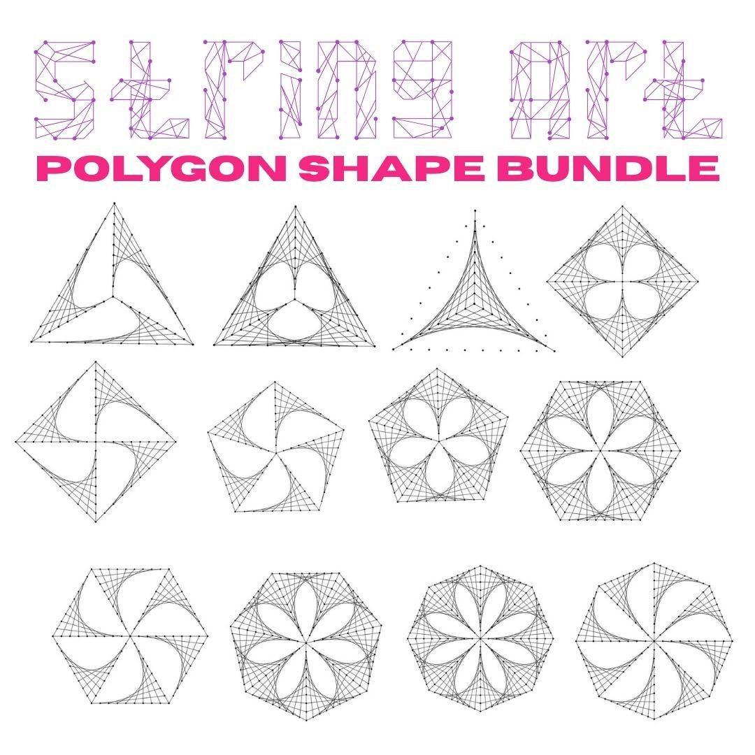 String Art Worksheet Bundle | Curve Stitching, Geometry Designs (PDF ...