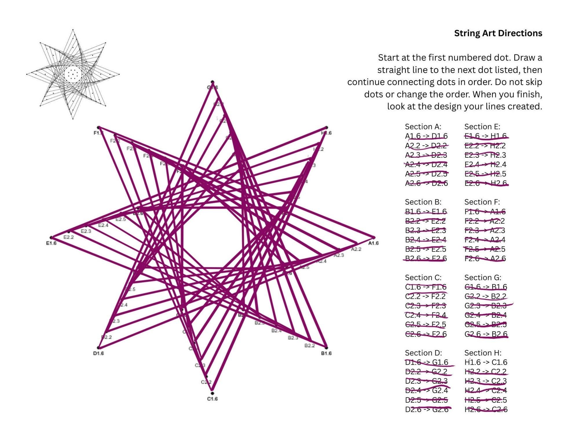 String Art Worksheet Bundle | Curve Stitching Templates | 8 Equal ...
