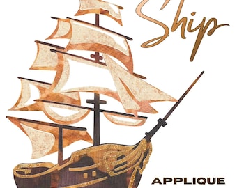 Ship Appliqué Pattern PDF | Nautical Quilt Block | Fusible Appliqué Template | Detailed Layered Design | Instant Download