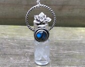 Labordorite Rollerball Necklace essential oil necklace aromatherapy healing smells Sterling Silver Rollerball