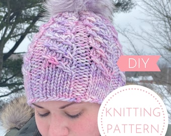 Demelza Beanie Knitting Pattern: Easy Cable, Bulky Yarn (PDF Pattern)