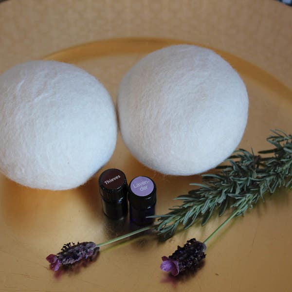 Laundry Gift Set - Organic Wool Dryer Balls with Essential Oils