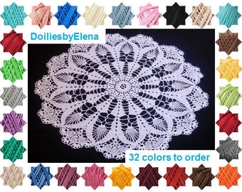 Choose color-Crochet doily 23.6 inches - crochet doilies - Home decor - white crochet doily - Handmade tablecloth