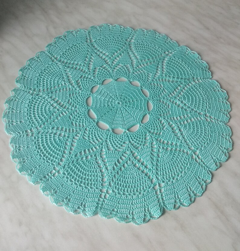 Turquoise Crochet Doily 17 Doilies Home Decor Handmade Etsy
