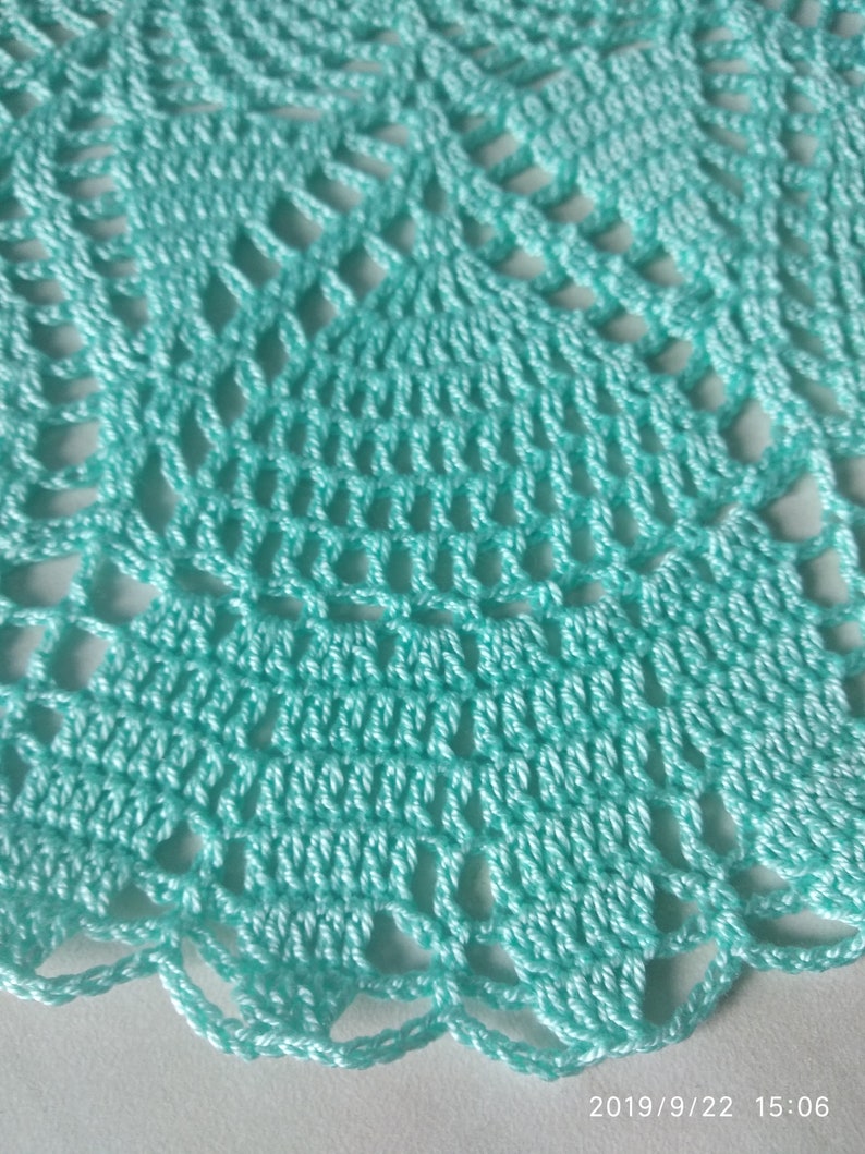 Turquoise Crochet Doily 17 Doilies Home Decor Handmade Etsy