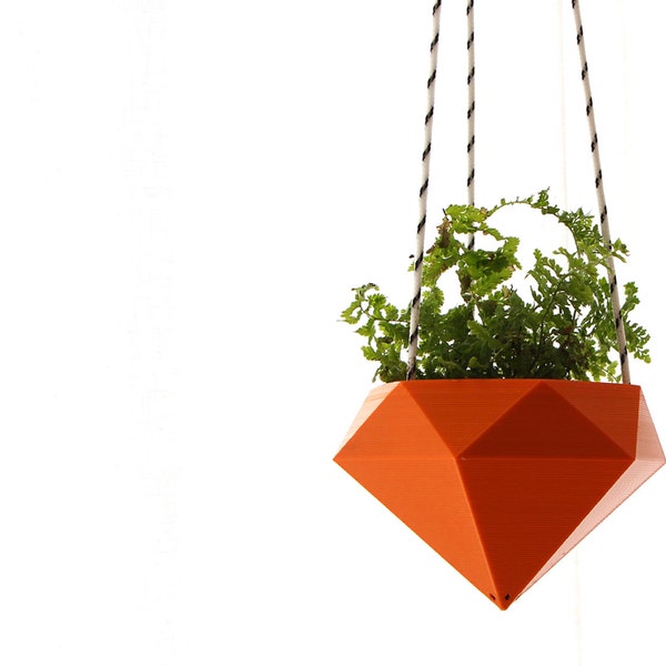 Unique 3D Printed Diamond Hanging Planter - Versatile and Stylish for Bonsai, Succulents & Small Plants