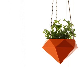 Unique 3D Printed Diamond Hanging Planter - Versatile and Stylish for Bonsai, Succulents & Small Plants