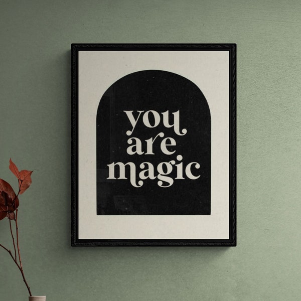 You Are Magic Retro Wall Art | Retro Decor Wall Prints | Retro Printable Art | Celestial Bedroom Decor