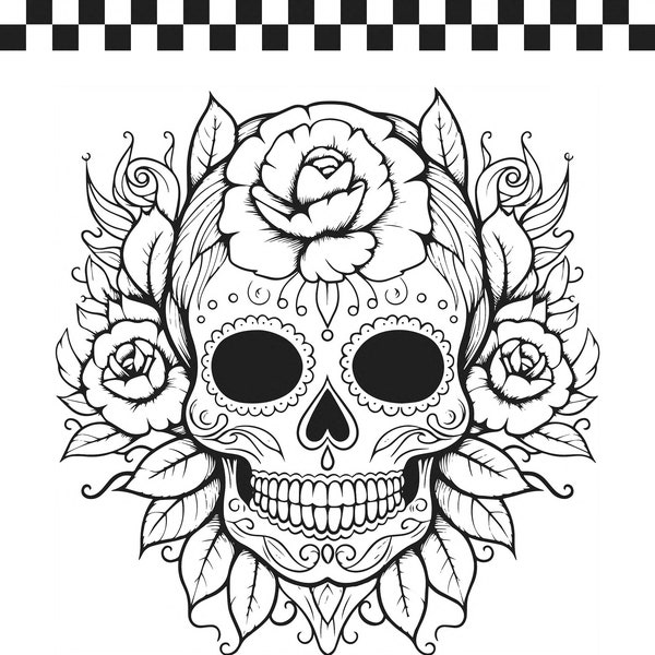 Printable Sugar Skull Coloring pages (100 Pages!)