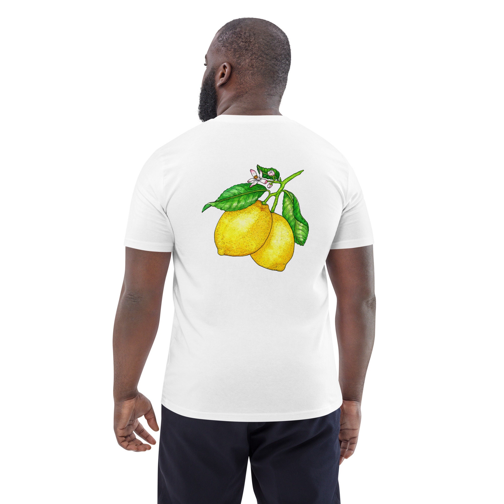 Unisex Organic Cotton T-shirt | Lemon Print Top | Multiple