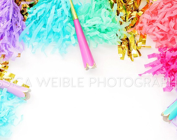 Party Streamers Styled Desktop  Garland Party Blowers  Styled Stock