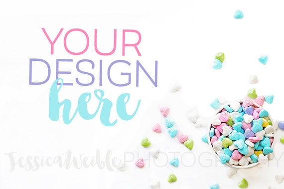 Candy Hearts Styled Desktop Styled Stock Photography Valentine