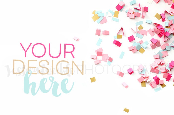Download Pink Spilled Confetti Styled Desktop Styled Stock Etsy