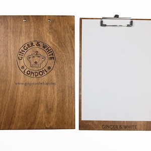 Multi Packs of Five Wooden Clipboards, Wood Clip Boards, Menu Holders, A4 and A5 size, Personalised, Branded, Logo Etched on Wood