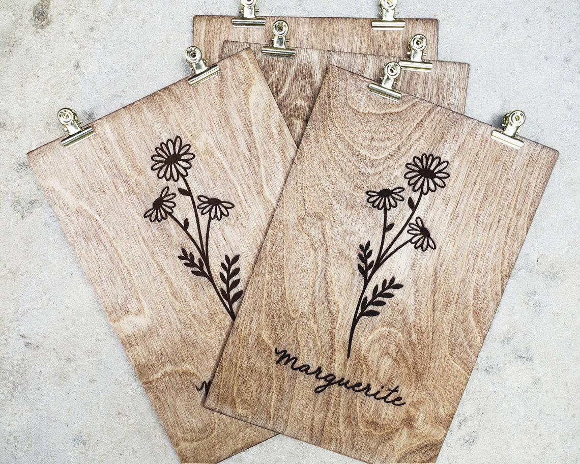 Wooden Clipboard Menu Holders A4 A5 Etched Wood Menu Etsy UK