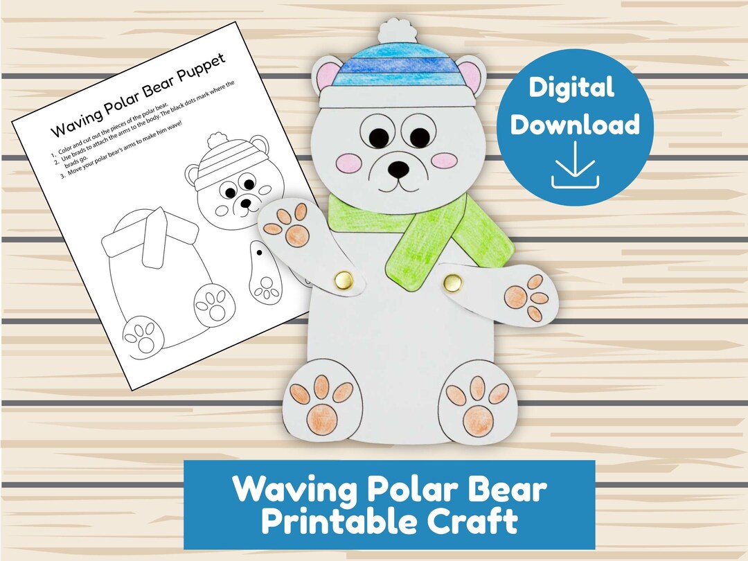 Polar Bear Printable Craft for Kids | Winter Animal Paper Craft ...