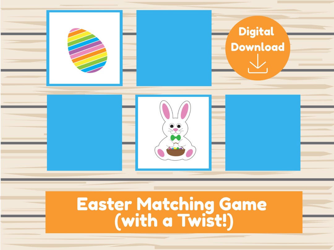 Printable Easter Matching Game, Preschool or Toddlers Activity, Digital ...