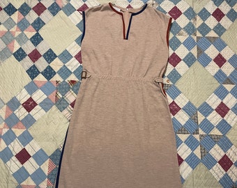 Large 1970s Leslie Fay Jersey Knit Sportswear Dress / 70s Sportswear Athletic Dress
