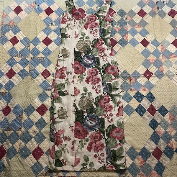 Vintage 90s Rampage Bodycon Floral Cabbage Rose Corset Dress / Tank Top Dress / Cottagecore Flower Spring Maxi Dress / Medium
