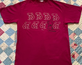 Vintage 90s Koala Australia Souvenir T-Shirt - Maroon Single Stitch
