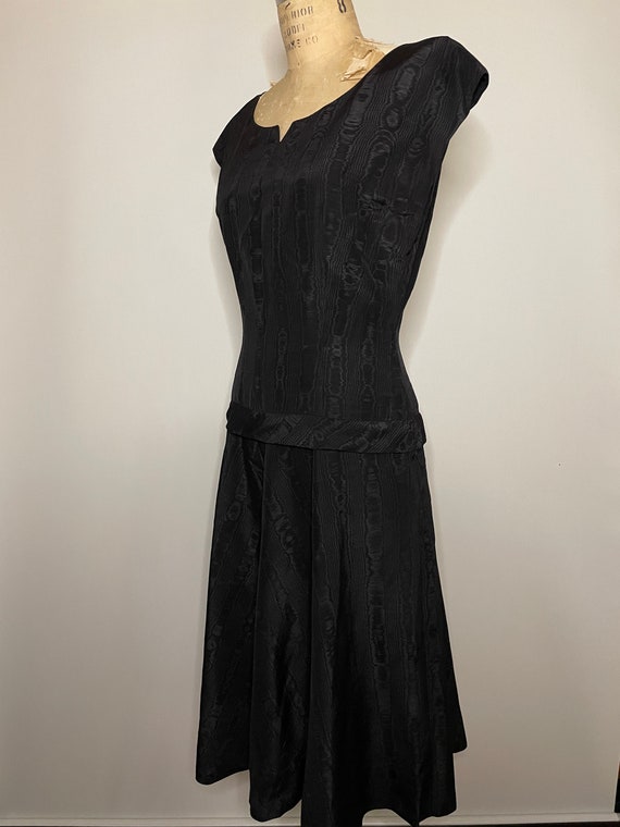 1940s Medium Solid Black Moire Wool Pin Up Rockab… - image 8