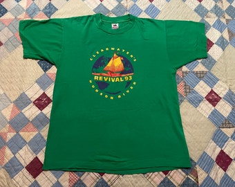 Vintage 90s Clearwater's Great Hudson River Revival Music Festival Graphic Shirt Single Stitch / 1990s Earth Day New York T-shirt / Large