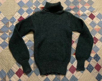 Vintage Medium Chunky Knit Italian Mohair Wool Turtleneck Pullover Sweater