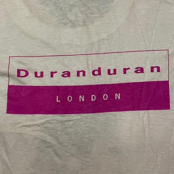 Vintage 80s Duran Duran London White T-shirt / 19… - image 8