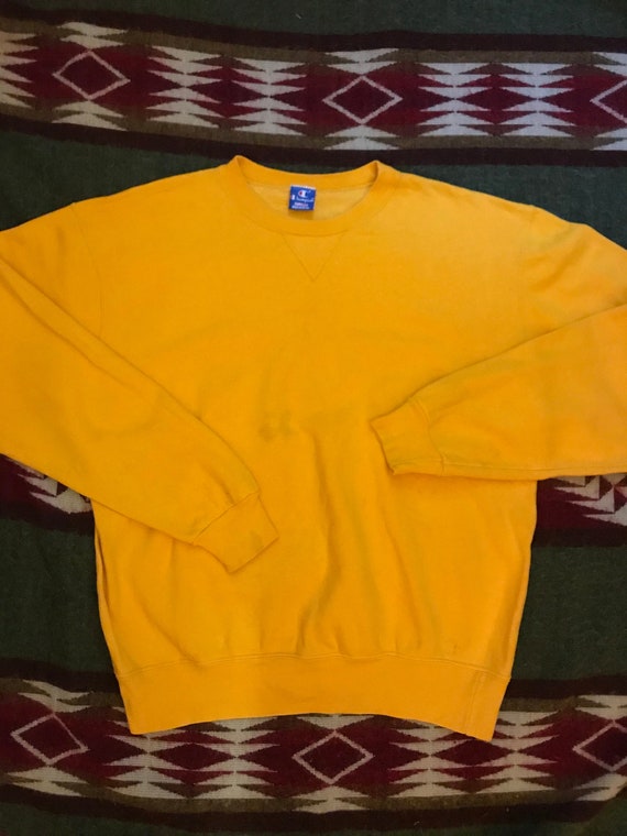 Vintage Retro 90s Champion Vstitch marigold Crewne