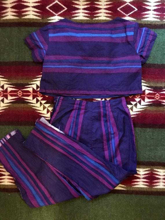 Vintage 1950s Vintage Beach Pajama matching Set Un