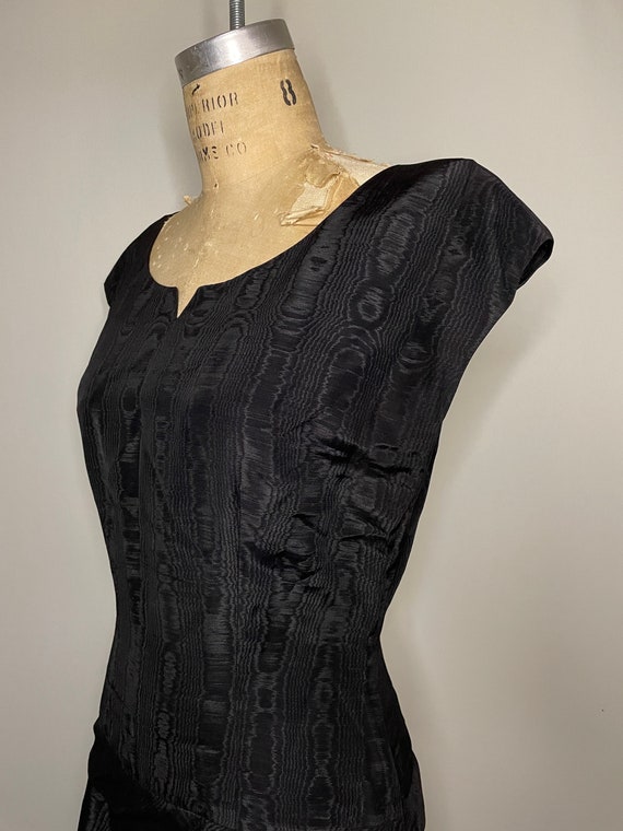 1940s Medium Solid Black Moire Wool Pin Up Rockab… - image 7