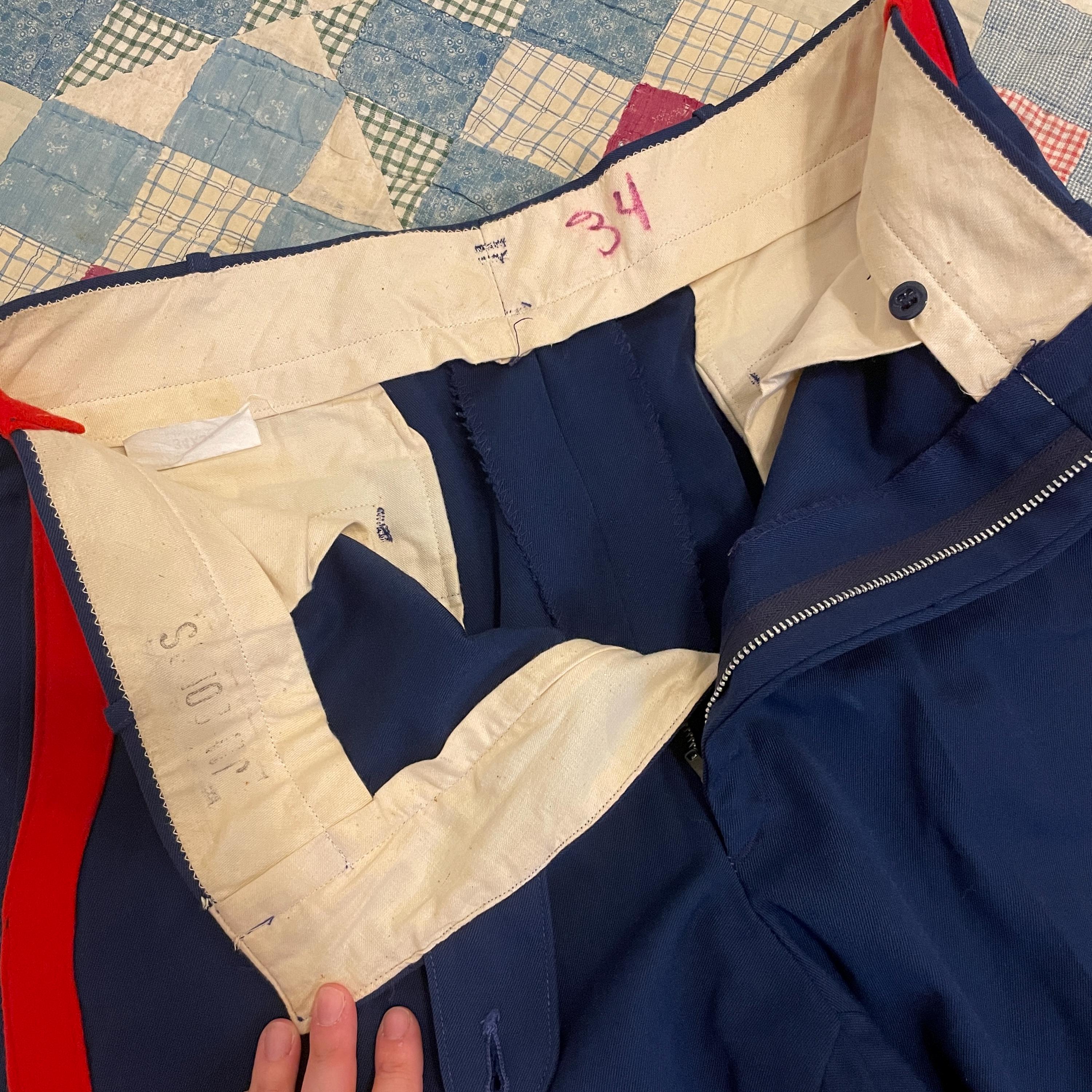 Vintage USMC Wool Gabardine Trousers: 1960s Military Issue