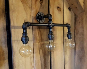 Industrial Lighting- UL LISTED - Rustic Industrial Vanity Light- Farmhouse Vanity Lighting- Bathroom Vanity Lighting- Rustic Vanity